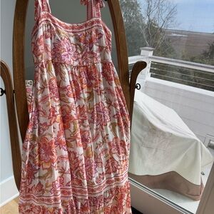 Blu Pepper Floral Maxi Dress - Pink and Orange